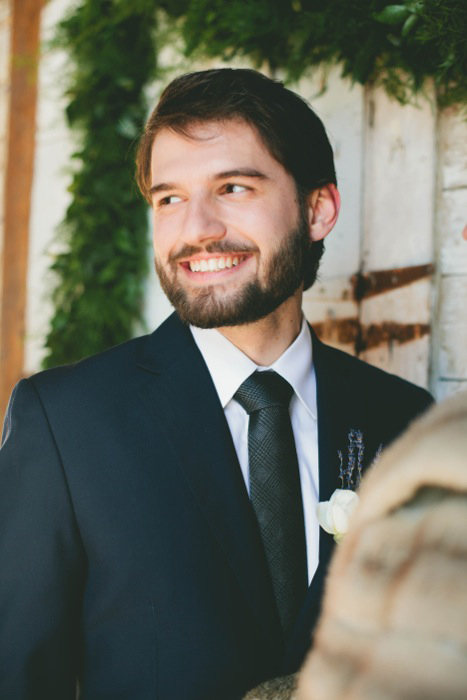 smiling groom