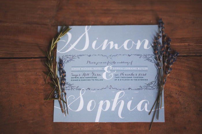 lavender wedding invitation