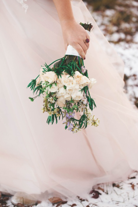 rose and lavender wedding bouquet