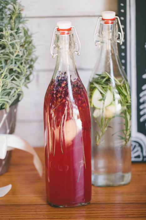 cocktails in glass bottles