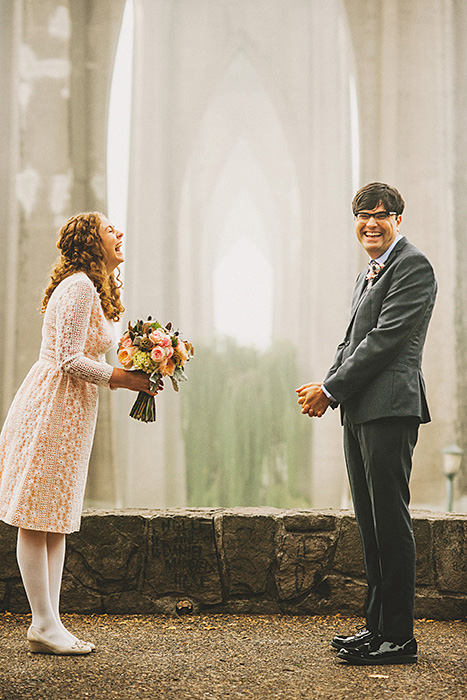 laughing bride