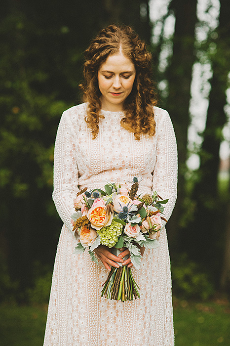 bride in vintage dress