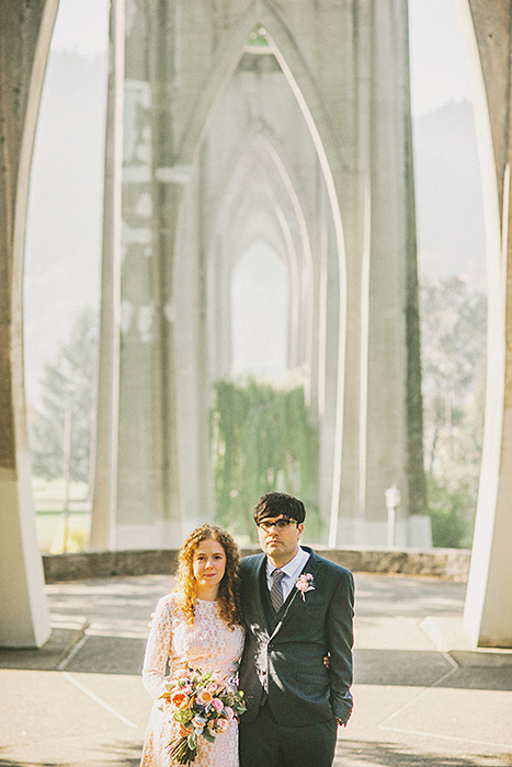 wedding portrait in cathedral park