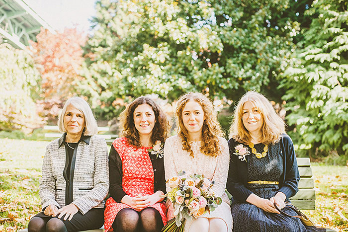 bride with mother and sister