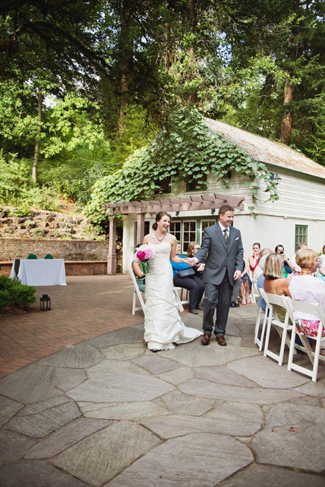 bride and groom recessional