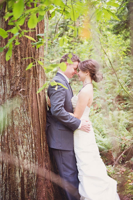 forest wedding portrait