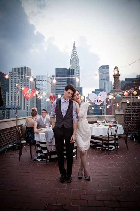 rooftop wedding party