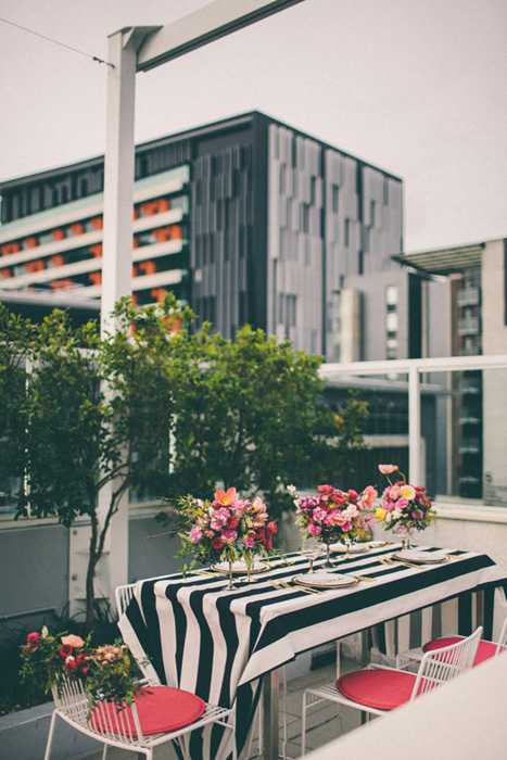 rooftop wedding reception set-up