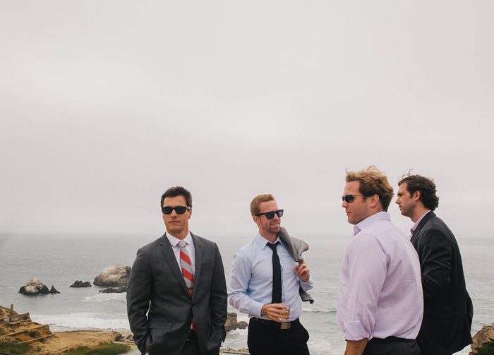 groomsmen by the sea