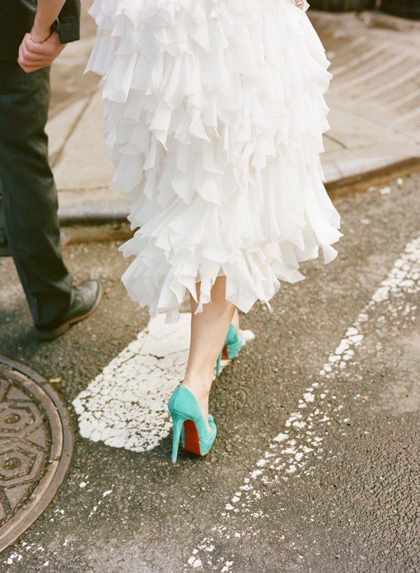 ruffled wedding dress