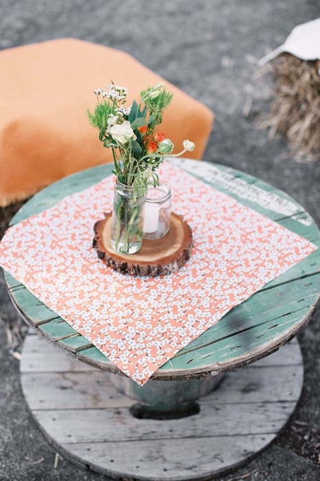 wooden spool coffee table