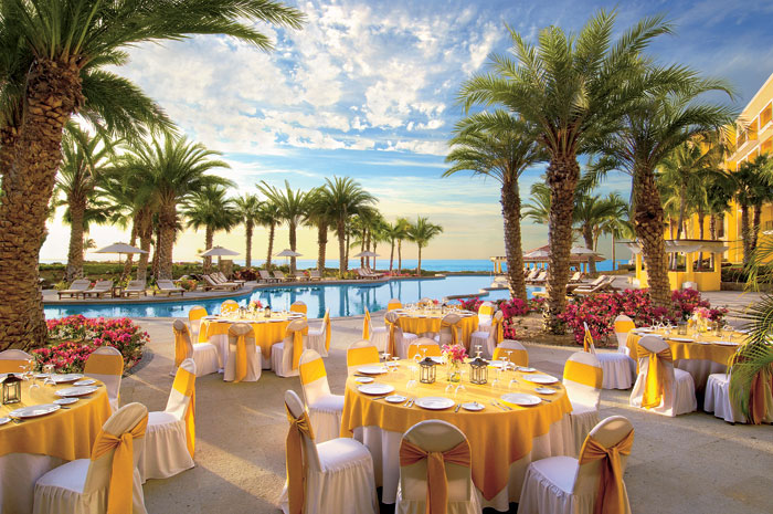 Destination wedding by the pool