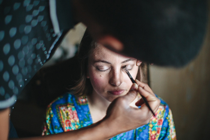 bride getting her make-up done