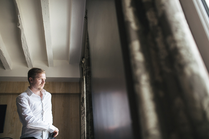 groom getting dressed