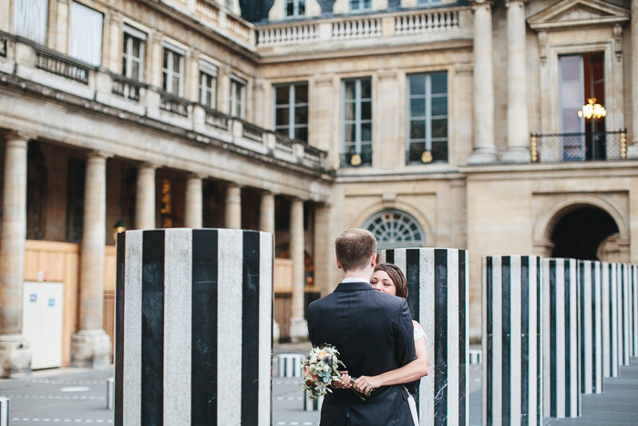 elopement ceremony at Palais Royale in Paris