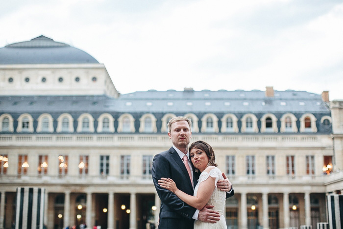 bride and groom at Palais Royale