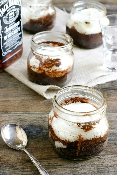 chocolate cake in a jar