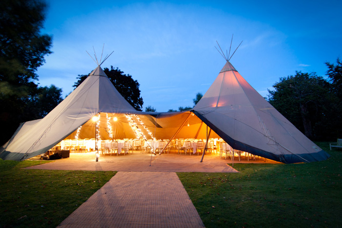 double tipi wedding tent