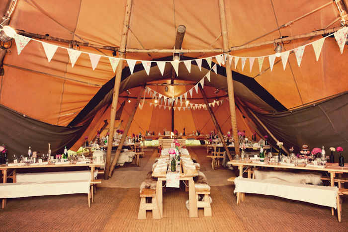 inside tipi wedding tent