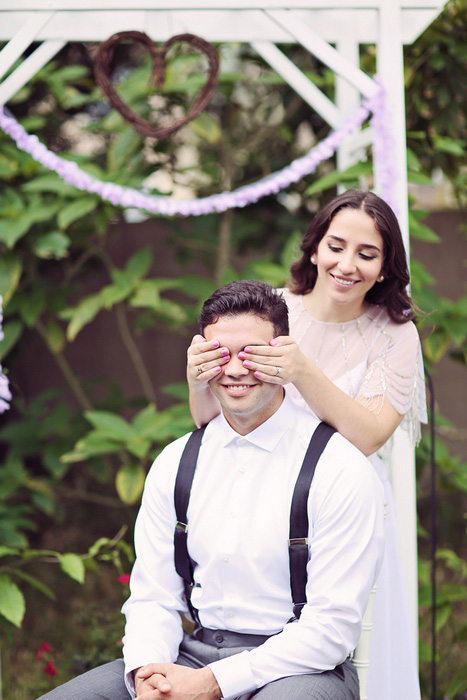 bride and groom first look