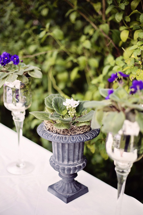 mini plant urn centerpiece