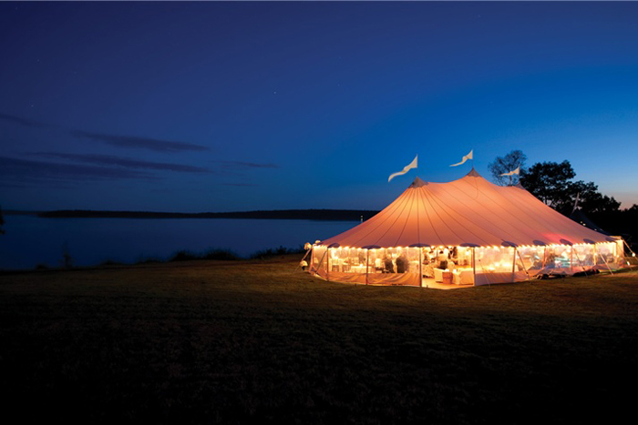 sailcloth tent on the beach