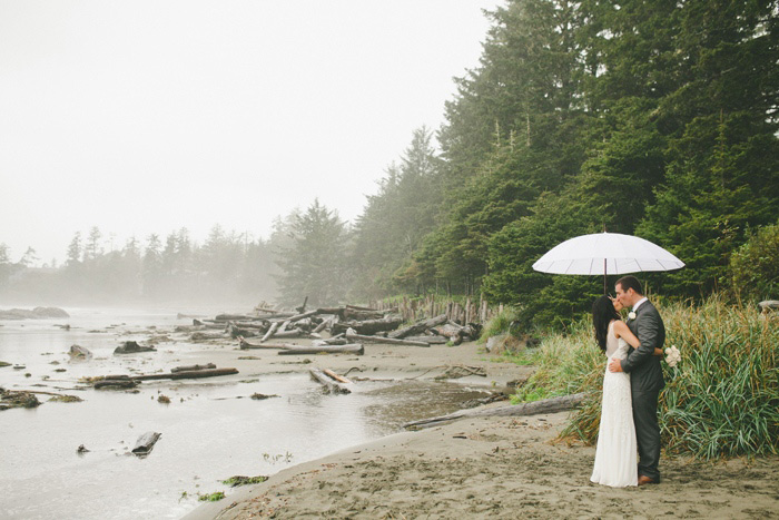 Rainy Tofino elopement