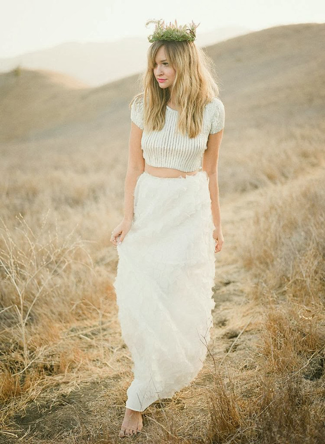 crop top wedding dress