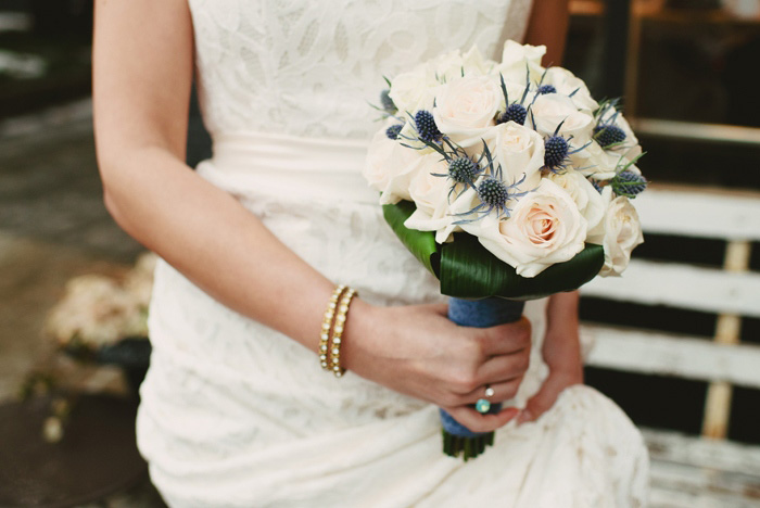 rose and thistle bouquet