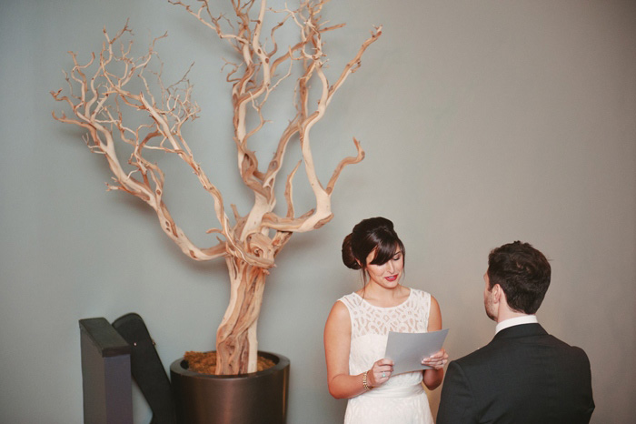 bride reading her vows