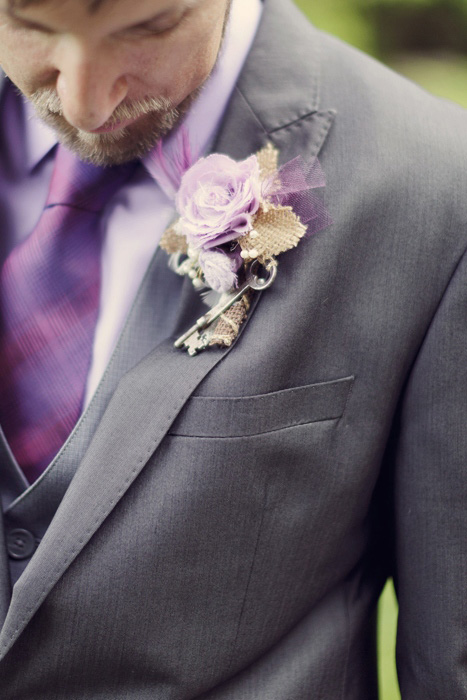 burlap boutonniere