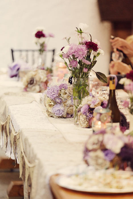 purple centerpieces