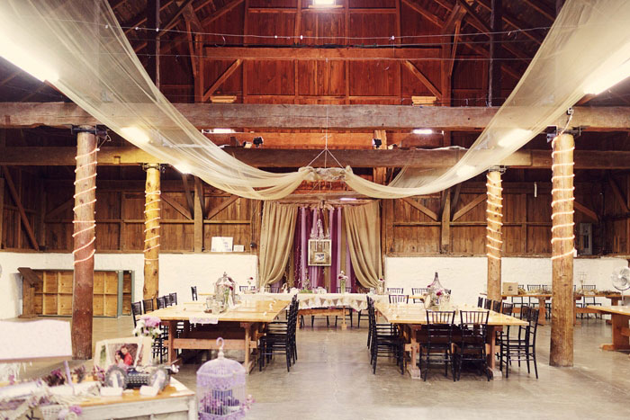 barn wedding reception set-up