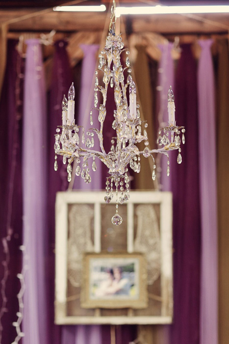 chandelier in barn