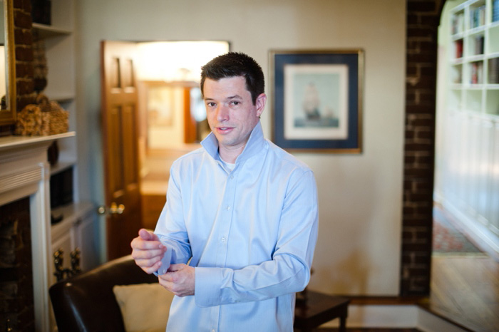 groom getting dressed