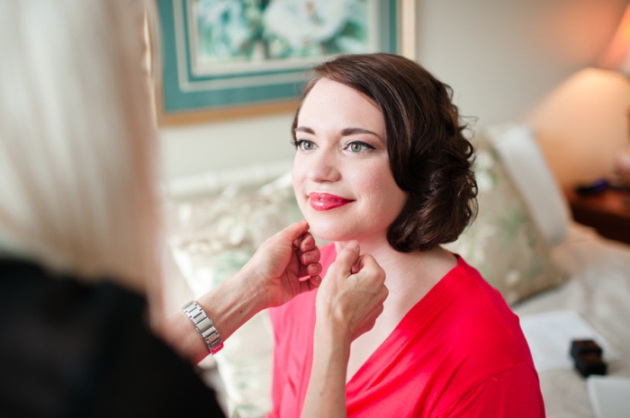 bride getting her make-up done