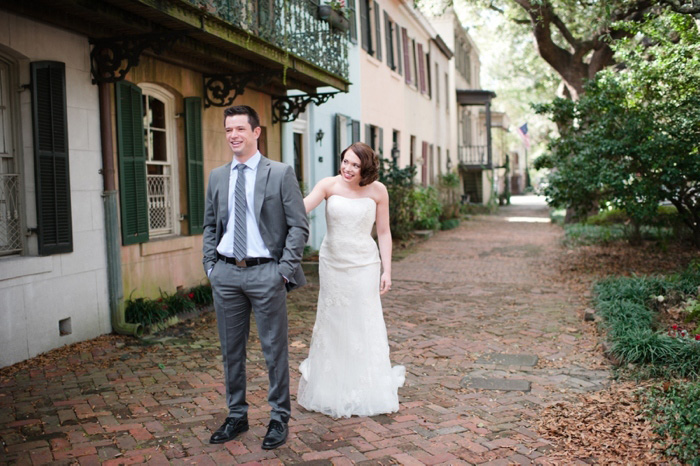 bride and groom first look