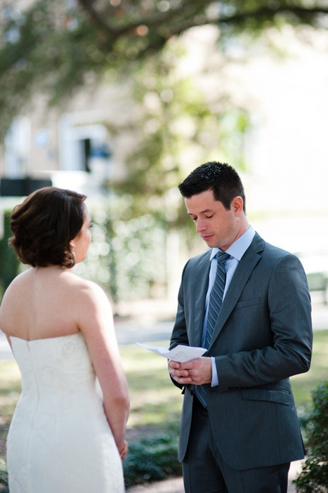 groom reading his vows