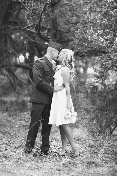 bride and groom kissing