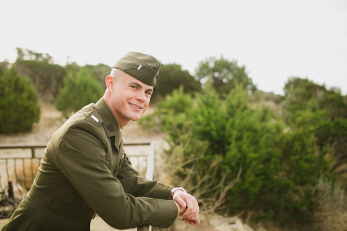 groom in army uniform