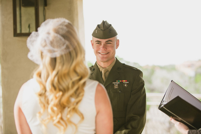 smiling groom during ceremony