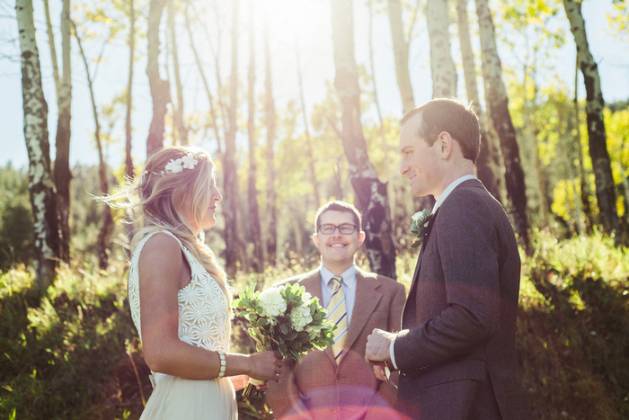 woodland elopement ceremony