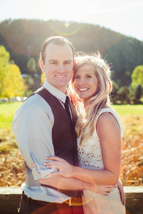 magic hour wedding portrait