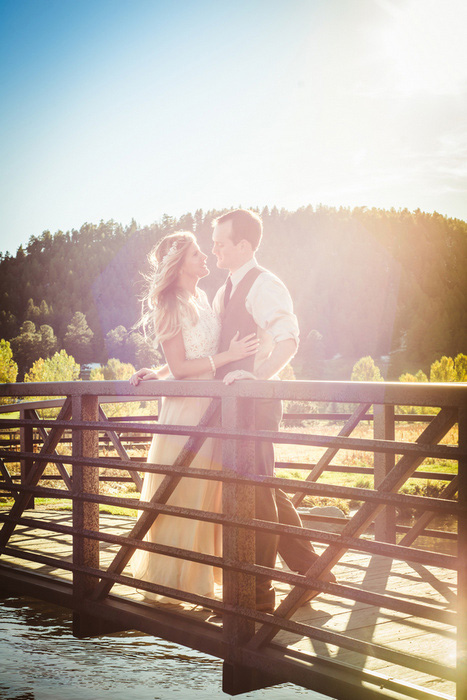 golden hour wedding portrait