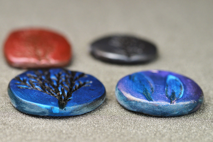 clay stamped pendants