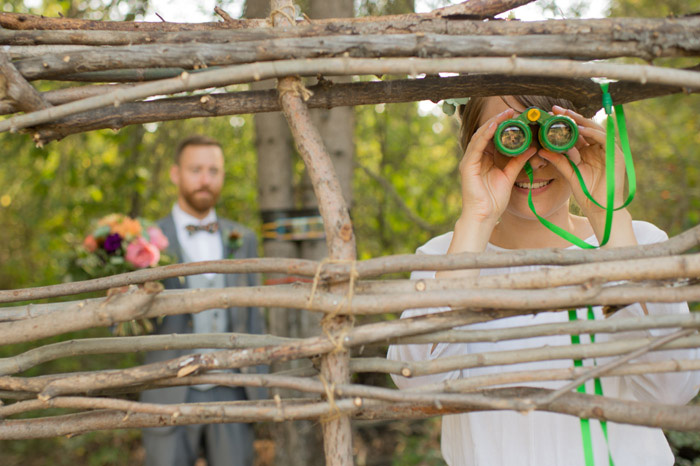 bride with binoculars 