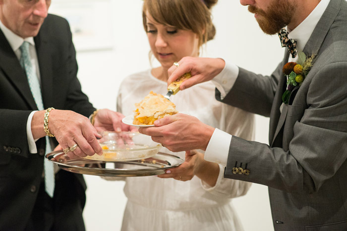 cutting the wedding pie