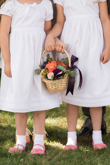 flower girls in white