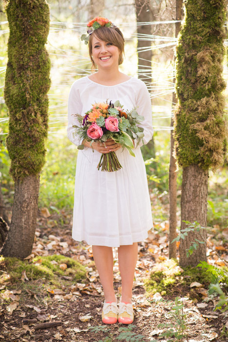 bride portrait in the woods