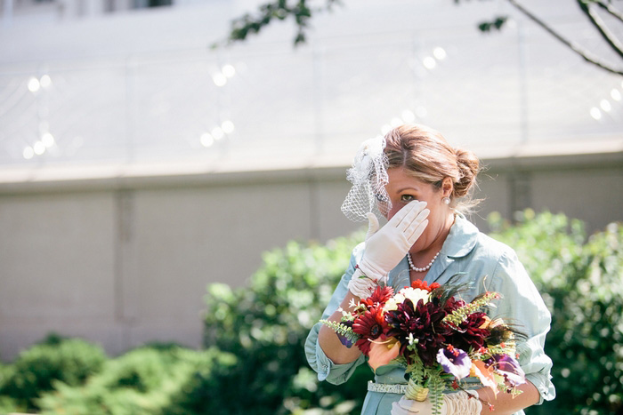 bride wiping away tears